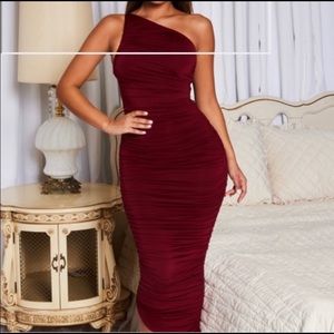 Oh Polly One Shoulder Midi Dress